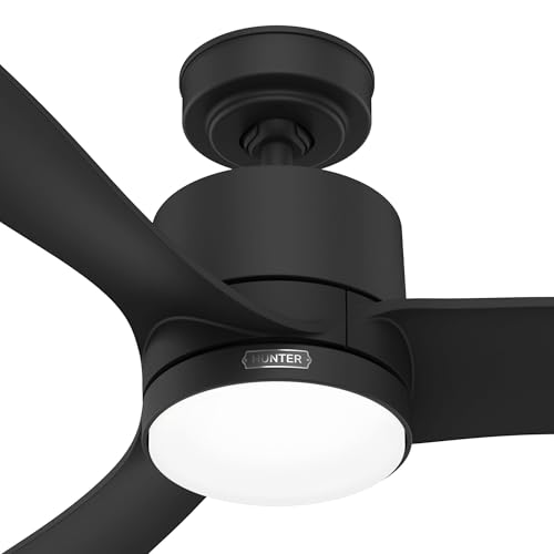 Hunter Bolsa 60 inch Indoor Ceiling Fan With Light and Remote Control, Matte Black Ceiling Fan, 6 Speed DC Motor, 52875, for Bedrooms, Living Rooms or Kitchens thumbnail 9