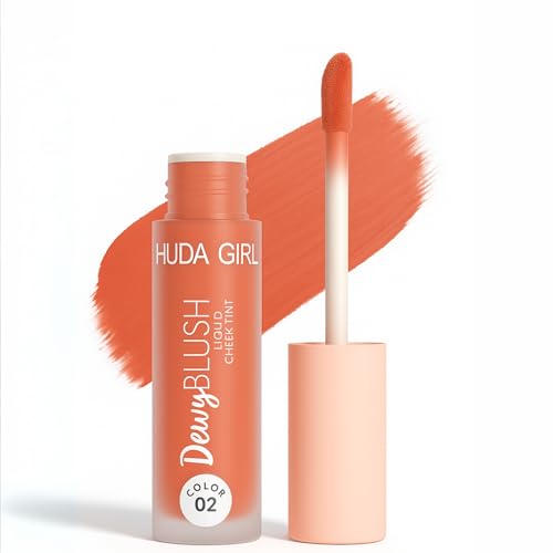 Image of Warm Coral Liquid Blusher for Cheeks - Lightweight, Long-Lasting Blush for Face Makeup, Easy to Apply, Natural Finish - Ideal for Women and Girl