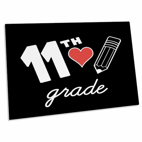 3dRose 11th Grade con Clipart corazón rojo y lápiz miniatura 1
