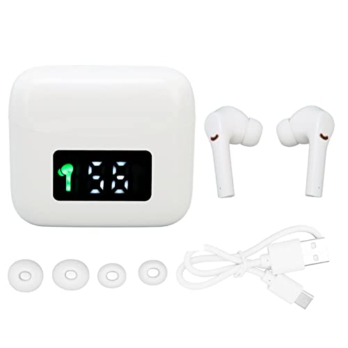 POENVFPO 5.2 Ohrphones Reducción Reducción Auriculares Impermeables Inalámbricos, Duración de la Batería para Amantes de la Música, (White)