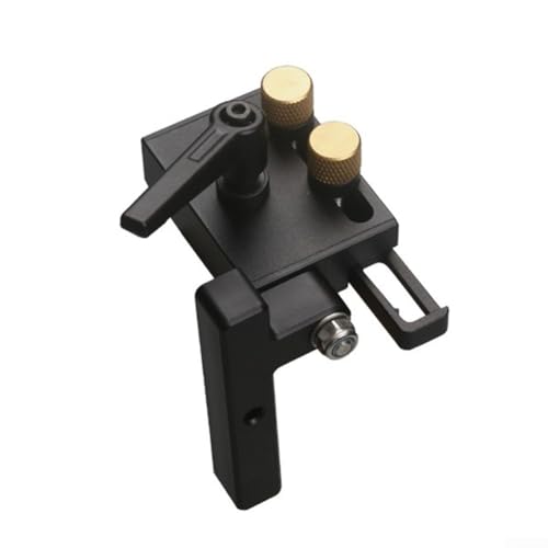Tope de aluminio en T para mesa de enrutador, bloque limitador deslizante de 19 mm compatible con pista de inglete y ranuras en T, tope de valla de carpintería (corto derecho)