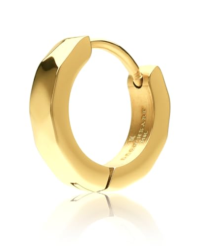 LION HEART ピアス THE EDGEカッティングフープピアス サージカルステンレス 316L 金属アレルギー対応 メンズ レディース (ゴールド) 片耳用