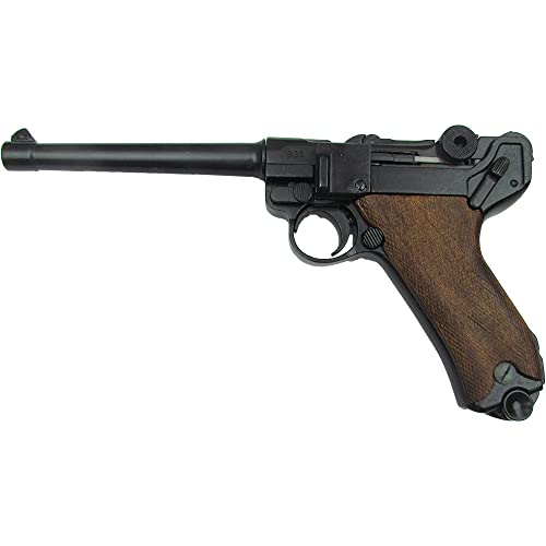 Denix P-08 German Luger Naval World War-I World War-Ii Non-Firing Replica Pistol Wooden Grip #TOP1