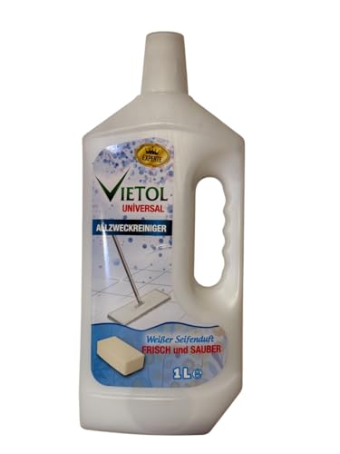 Limpiador multiusos líquido 1 L – Limpiador para el hogar con aroma a jabón blanco, para limpieza y frescura, ideal para cocina, baño y hogar