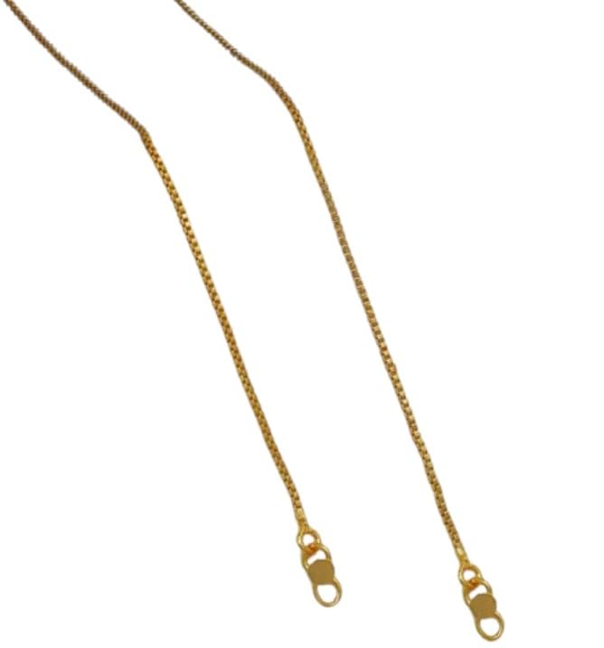 11 Inch Eye Catchy Designer Model Gold Plated Brass Anklets For Women and Girls Pack of 2-image-19