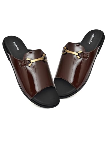 Image of HEALTH FIT Extra Soft Comfortable Traditional Ethnic Chappal /Slippers Wedding & Festive Sliders for Gents /Boys Lightweight flexible TPR sole & Easy-to-wear slip-on design cushioned for Men HF7017
