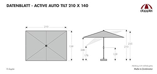 Sonnenschirm Doppler Active Auto Tilt 210 mit Kurbel
