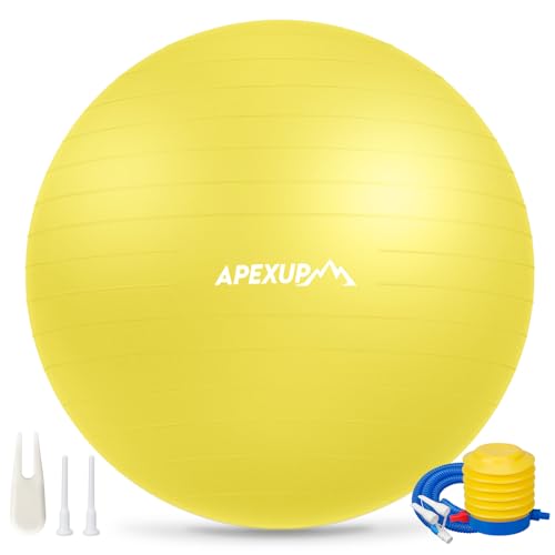 Image of APEXUP Yoga Ball, 660 lbs Anti-Burst Exercise Ball with Pump, 5 Sizes | Anti-Burst, Anti-Slip, SGS Certified, Strengthens Core, Improves Balance & Posture, Boosts Flexibility & Stability