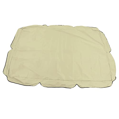 Toldo de Columpio para Exteriores Tela Oxford Recubierta de Plata Cubierta Superior de Silla Columpio Impermeable para JardíN Accesorio para Parasol A Prueba de Rayos UV 4 Correas Reforzadas Beige