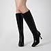 Athlefit Black Knee High Boots for Women Kitten Heel Square Toe Tall Boots Fashion Stiletto High Heel Dress Booties Size 8.5