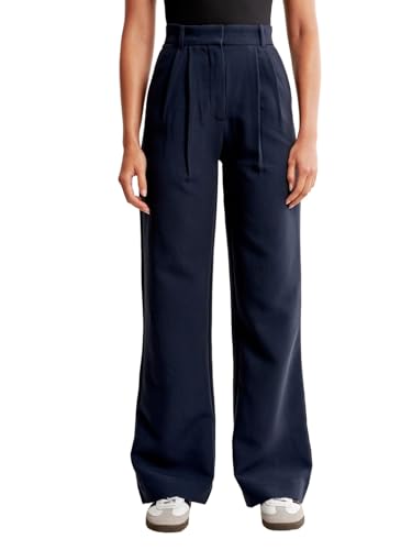 Image of FNOCKS Women's High-Waist Pleated Wide-Leg Trousers