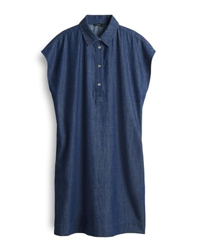 OPUS Damen Minikleid | WELLJA Loose Hemdblusenkleid aus Denim mid Oxford Blue, 40