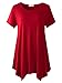 LARACE Lanmo Womens Swing Tunic Tops Loose Fit Comfy Flattering T Shirt (3X, Red)