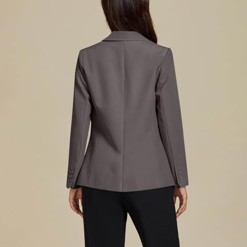 Womens Blazer Business Casual Open Front Cardigan Tops Office Work Long Sleeve Light Suit Jackets with Pockets A013