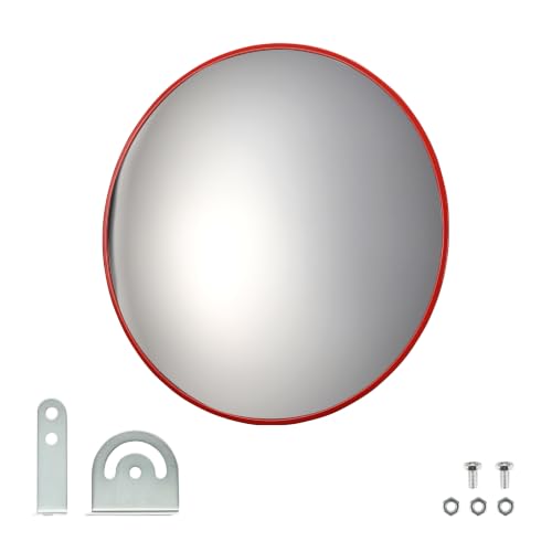 Wiltec Traffic Mirror 30 cm Convex Security Mirror Round Safety Mirror for Driveways Warehouses and Car Parks Outdoor and Indoor Use Road Safety and Shop Security