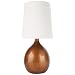 Stone & Beam Modern Wood Grain-Look Lamp, 20.5"H, With Bulb, White Shade