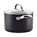Farberware Buena Cocina Aluminum Nonstick Covered Soup Pot, 4-Quart, Black, Medium - 22004