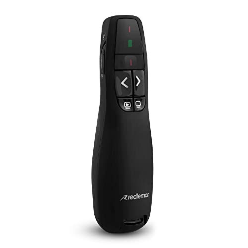 Protección Eléctrica, Office Product Redlemon Presentador Inalámbrico para Diapositivas con Receptor USB, Control Remoto para Presentaciones, Plug & Play, Compatible con Windows, Mac, PowerPoint,...