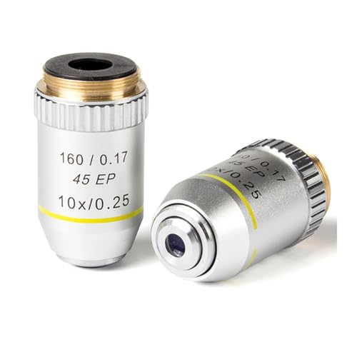 Microscope 4X 10X 40X 100X 160/0.17 Semi Plan Achromatic Lens for Biological Microscope(10X)