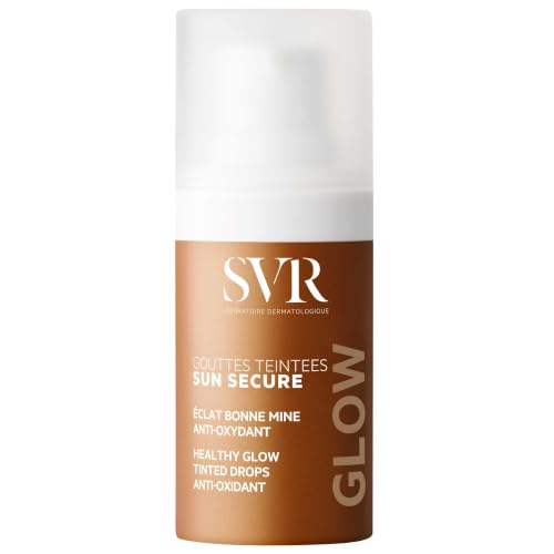 SVR SUN SECURE GLOW Gocce colorate – Gocce abbronzanti dermatologiche con perle naturali, antiossidanti e acido poliglutamico, lucentezza personalizzabile senza esposizione al sole, senza DHA, 15 ml
