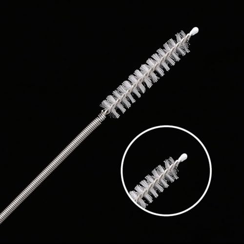 Cepillo flexible para desagües de acero inoxidable, cepillo multifuncional doblable para limpieza de tuberías miniatura 4