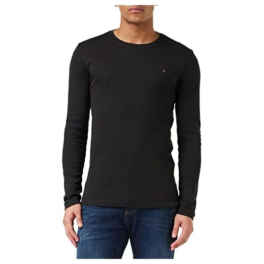 Tommy Hilfiger Original Rib Camisa, Negro (Tommy Black 078), Medium para Hombre