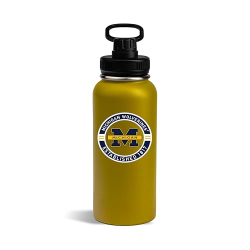 The Memory Company Officially Licensed NCAA - University of Michigan 32oz Team Logo Water Bottle