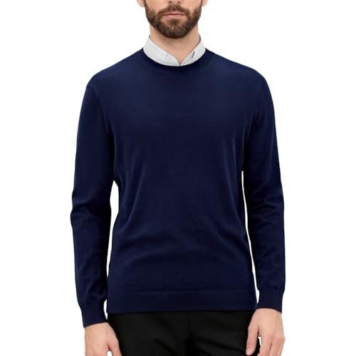 VPG 100% Wool Sweaters for Men, Crewneck Long Sleeve Regular Fit Knit Pullover for Casual Or Dressy...