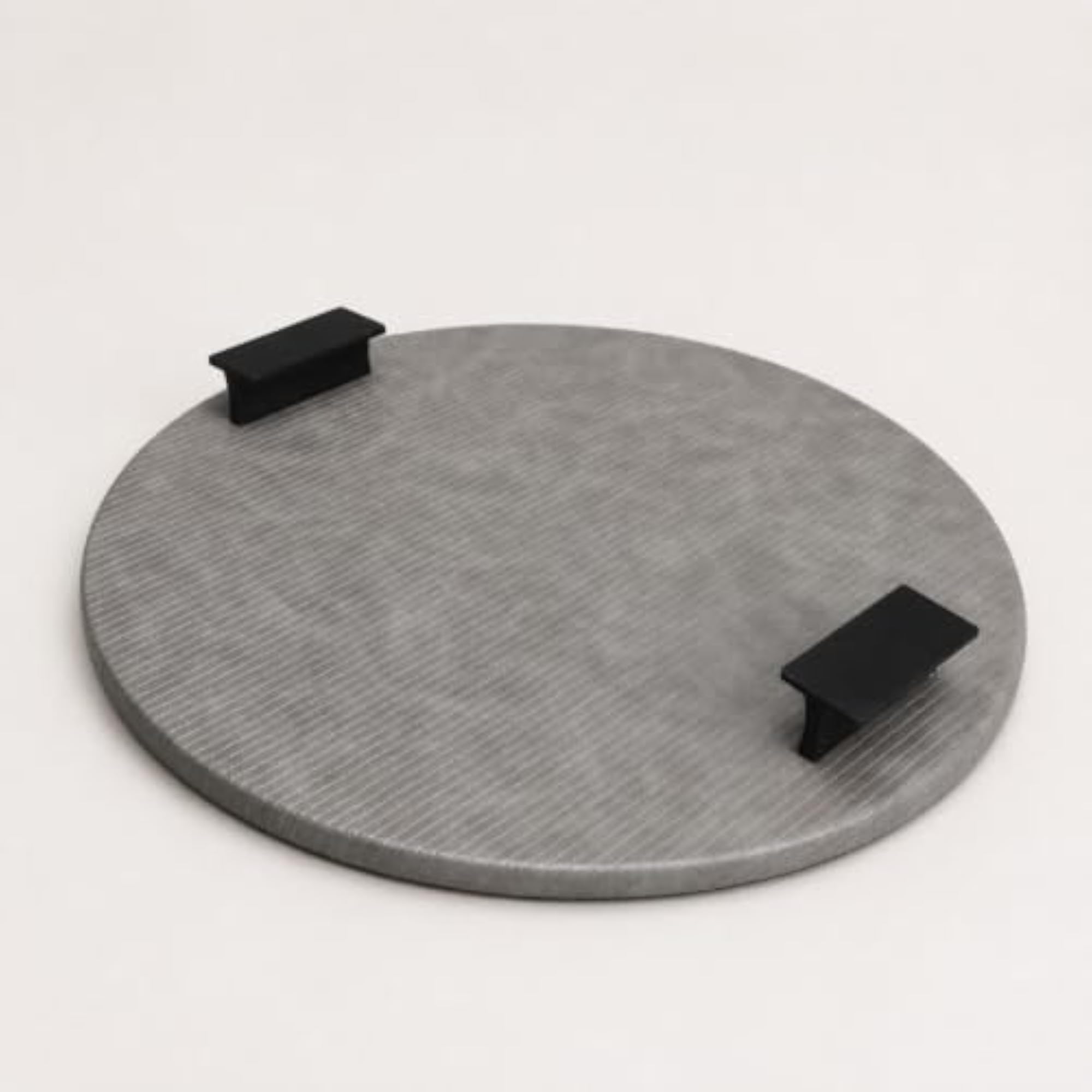 Round Wooden Decorative Tray, Low-Profile Design