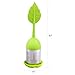 HOUSE AGAIN 4-pack Extra Fine Mesh Tea Infuser with Drip Tray - 18/8 Stainless Steel Fine Mesh Tea Cup with BPA-Free Silicone Lid - Perfect Tea Balls Tea Strainers - Maple Leaf Design