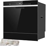 Counter Top Dishwasher, Large Capacity Built-in Dishwasher – Wash 12 Place Settings With 6 Washing Programs, 360° Spray & Ptc Hot Air Drying For Family & Business