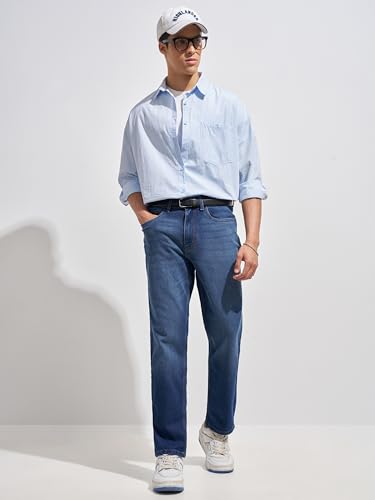 Image of Highlander Men's Straight Relaxed Fit Jeans | Stretchable | Everyday Comfort & Style| Jeans for Man|Premium Cotton Blend