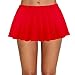 Afibi Women Sexy Stretchy Elastic Waist Pleated Ruffle Mini Skirt for Schoolgirl Outfits (Small, Red)