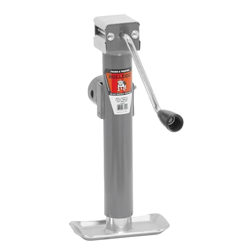 Bulldog 178201 Round Trailer Jack Side Mount 5 000 lbs. Lift Capacity Sidewind Weld-On 10 Inch Travel