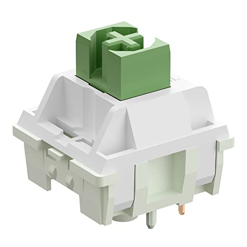 Heloia Feker X Creamy Matcha Switches For Mechanical Keyboard Diy - Tactile Keyswitch With Dustproof Stem 5 Pins For Mechanical Gaming Keyboards - 55Cn Force Pre Lubed (45Pcs, Creamy Matcha Switch) #TOP4