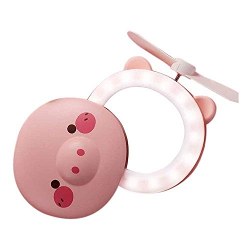 Espelho Ventilador Maquiagem Com Luz Led Porquinho 02 Cbrn12220