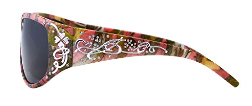 Hornz Pink Camouflage Polarized Sunglasses Country Girl Style Camo & Free Matching Microfiber Pouch - Pink Camo Frame - Smoke Lens #TOP1