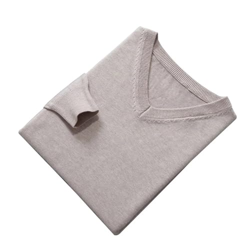 Men's V-Neck Long Sleeve Pullover Jumpers in Solid Color, Standard Male Woolen Knitting Clothes3