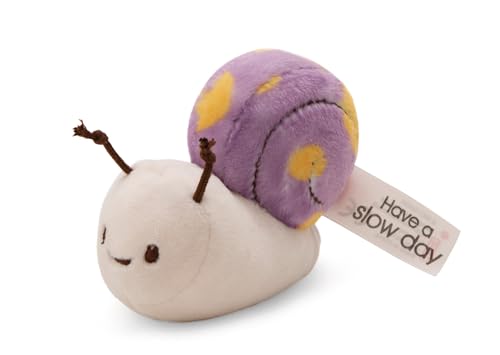 NICI Kuscheltier Schnecke 12cm mit Botschaft Have a Slow Day - lila - Stofftier aus weichem Plüsch, niedliches Plüschtier zum Kuscheln und Spielen, für Kinder & Erwachsene | 61639