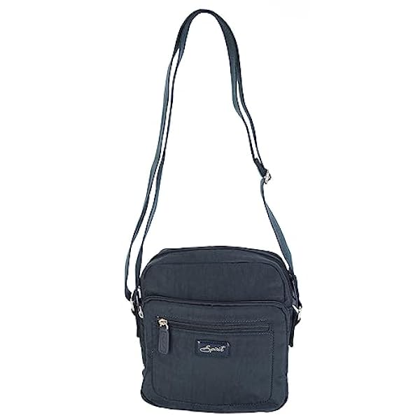 Spirit Bolso bandolera impermeable mediano ligero con múltiples bolsillos para viajes y días festivos con correa ajustable 5766 (azul marino), azul marino, 24cm