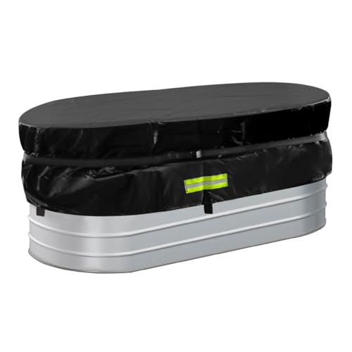 Horse Trough Cold Plunge Tub Cover, 2 x 2 x 4'' Stock Tank Cover for Horse Trough 4Ft Insulated Cold Plunge Ice Bath Tub Livestock Covers Stock Tank Pool liner Hot Tub Kit Water Proof Oval