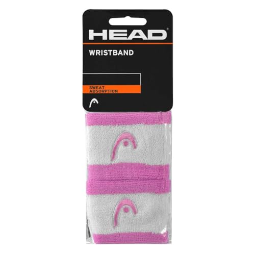 Image of HEAD Striper Wristband | Color: Pink /White | Size: 2.5 inch | Material: Cotton | for Men & Women | Moisture-Wicking Properties | Dry and Comfortable | Secure and Snug fit | Flexible