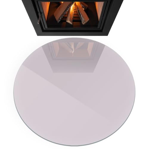 Verre trempé de cheminée rond haut de gamme violet clair élégant - 4