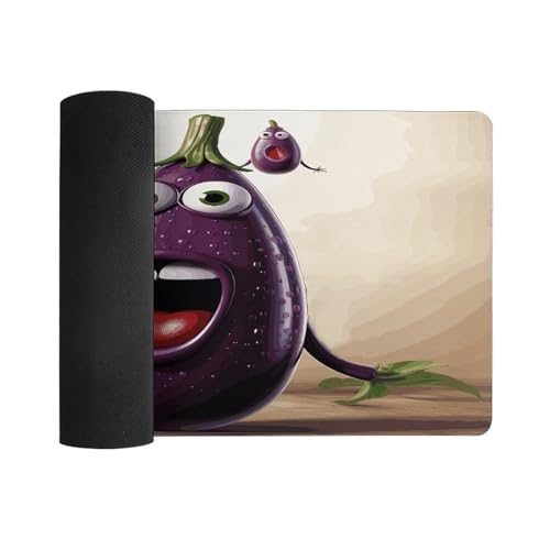 Alfombrilla de escritorio grande de goma Cartoon Eggplant miniatura 3