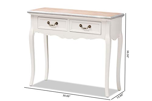 Baxton Studio Console Tables, One Size, White/Oak #TOP2