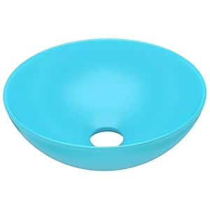 Kangmusi Keramik Waschschale Türkisblau Rund