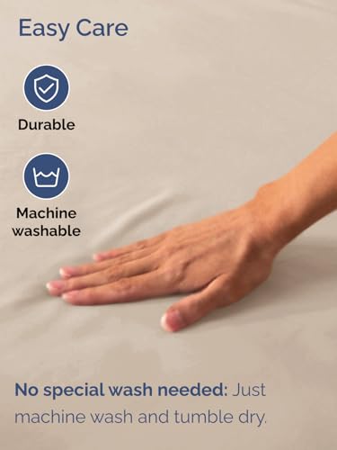 Image of Extra Deep King Fitted Sheet - Single Fitted Sheet Only - Wheat | Easily Fits 18 inch to 24 inch Mattress, Soft, Wrinkle Free, Breathable & Comfy, Extra Deep Pockets Hotel Luxury Fitted Sheet