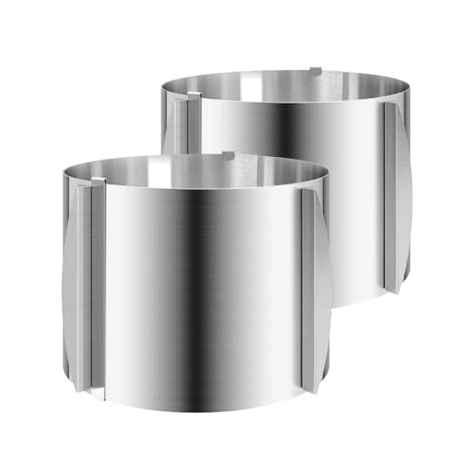 RMERVE 2 Pcs 6-12 Inch Adjustable Cake Mold Ring, 5.91'' High, 6 to 12'' Adjustable Cake Ring Cake Baking Supplies Baking Rings Round Stainless Steel Bakeware Tools with Scaling DIY Baking Mold Tool