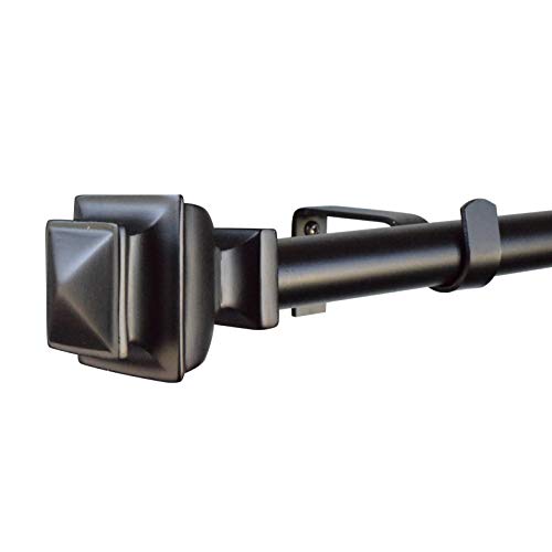 gb Home Collection Elysian Grandeur Curtain Rod, 36-72 in Adjustable Length, 1 inch Rod, Black, for Heavy Curtains, Metal Window Treatment, Hanging Drapery Rod W/Extending Pole, 3-6 Feet - Thumbnail 4