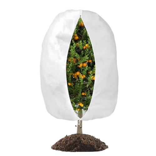 QINFEN YUNDOU Funda para Plantas, Protector de Plantas para Invierno 70g/m², Plantas Cubierta Protección Reutilizable con Cordón y Cremallera para Plantas y Arbustos, Resistente Protector, 120 x 180cm